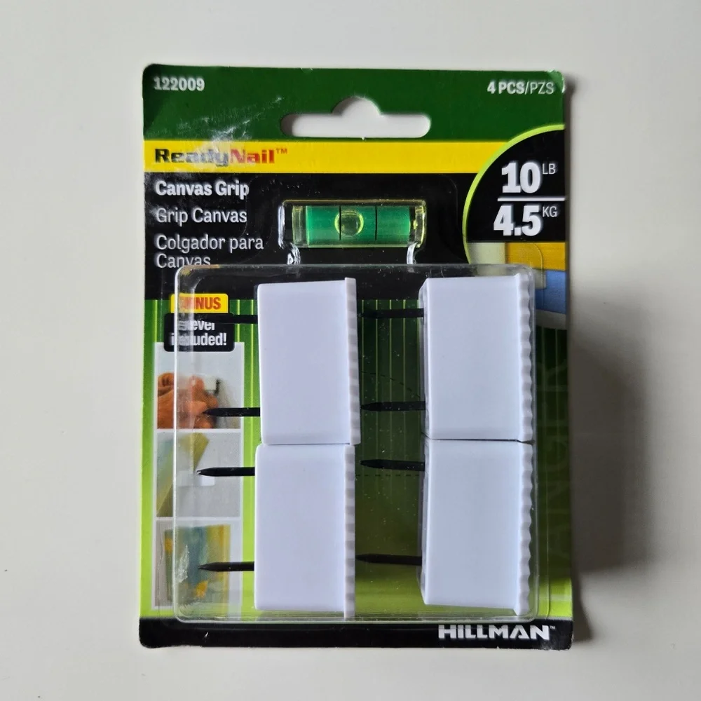 🌺 Hillman ReadyNail™ Canvas Grip Hangers (4-Pack)